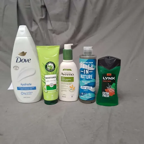 APPROXIMATELY 20 ASSORTED COSMETIC PRODUCTS TO INCLUDE DOVE BODY WASH, LYNX SHOWER GEL AND AVEENO BODY LOTION ETC. 