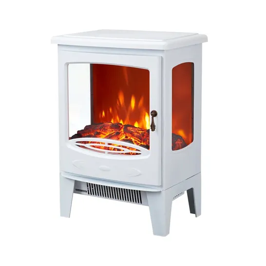 BOXED NEO GLASS WINDOW ELECTRIC FIRE WITH FLAME EFFECT - WHITE