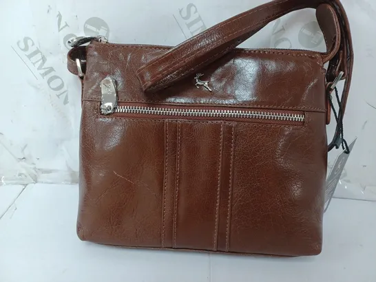 ASHWOOD ANGELA MEDIUM LEATHER CROSSBODY BAG IN TAN