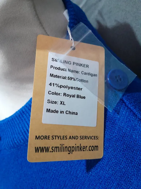 SMILING PINKER ROYAL BLUE CARDIGAN - XL