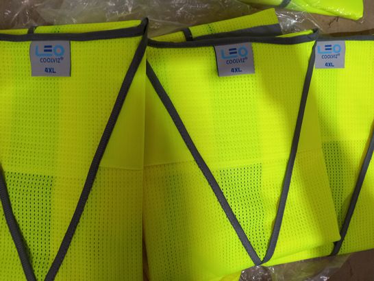 LOT OF APPROXIMATELY 5 BRAND NEW LEO HI-VIS WAISTCOAT IN YELLOW SIZE 4XL