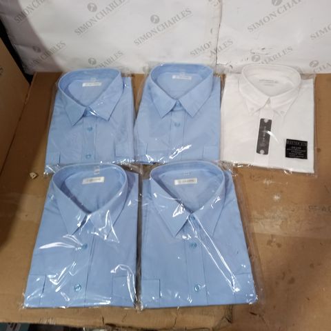 LOT OF APPROXIMATELY 5 ASSORTED BRAND NEW DESIGNER BUTTON UP SHIRTS TO INCLUDE 4X WILLIAMS AND 1XKUSTOM KIT SIZES 49.5CM 19.5" AND 17" 43CM
