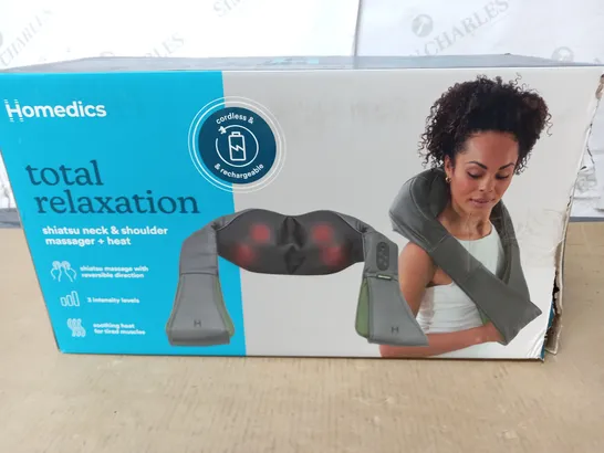 BOXED HOMEDICS TOTAL RELAXATION SHIATSU NECK & SHOULDER MASSAGER + HEAT