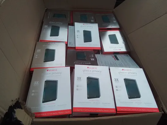 PALLET CONTAINING A LARGE QUANTITY OF BRAND NEW INVISIBLE SHIELD GLASS+ PRIVACY PROTECTORS FOR APPLEIPAD 9.7"