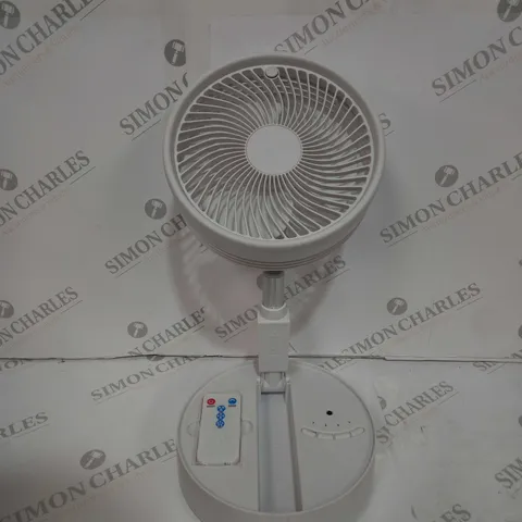 BOXED BELL & HOWELL OSCILLATING FOLDING RECHARGEABLE FAN, WHITE