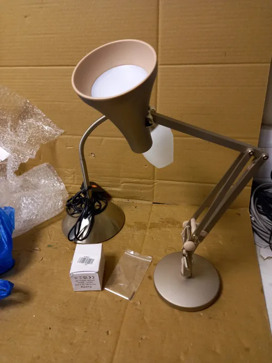 LOT OF 2 ASSORTED LAMPS AND A BULB