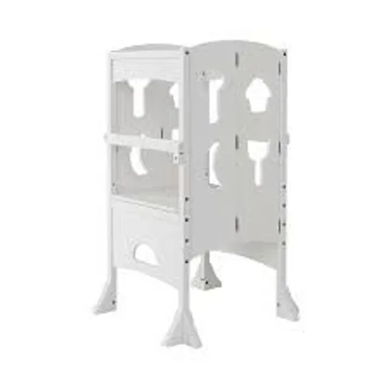 BOXED COSTWAY WHITE KIDS FOLDABLE AND ADJUSTABLE STEP STOOL