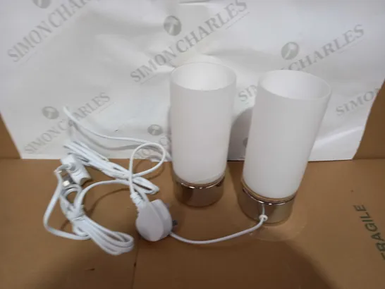 SET OF 2 TABLE LAMPS - MILK WHITE SHADES