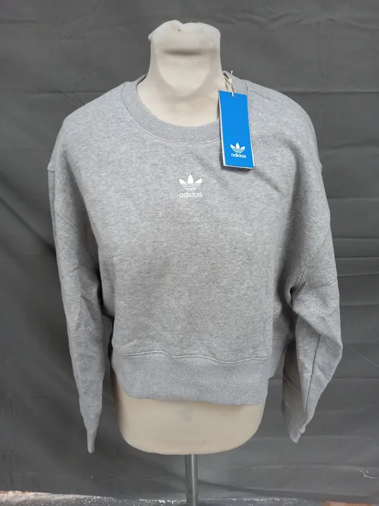 ADIDAS LOGO GREY SWEATSHIRT TOP - XS