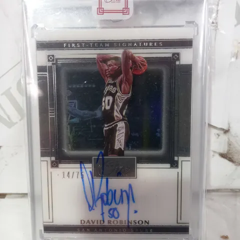 PANINI FRAMED AND SIGNED FIRST-TEAM SIGNATURES TRADING CARD - DAVID ROBINSON