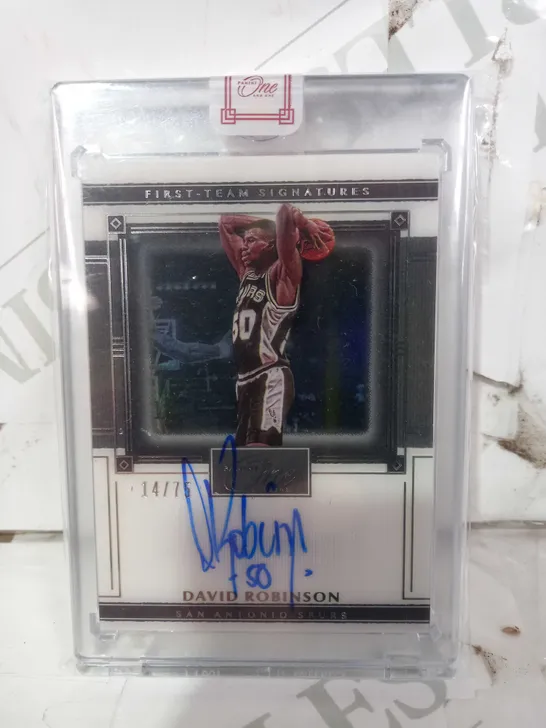 PANINI FRAMED AND SIGNED FIRST-TEAM SIGNATURES TRADING CARD - DAVID ROBINSON