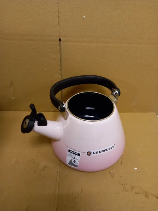 Le Creuset Kone Kettle with Whistle, Enamelled Steel, 1.6 L / 1.7 qt, Shell Pink