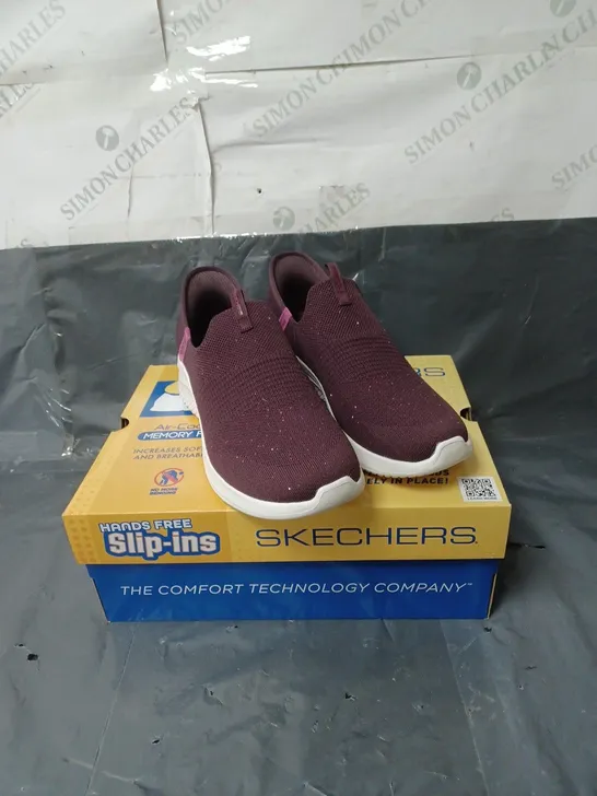 SKECHERS HANDS FREE SLIP-INS TRAINERS PURPLE GLITTER SIZE 7