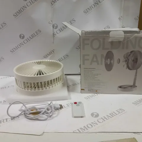 BOXED WHITE FOLDING FAN 