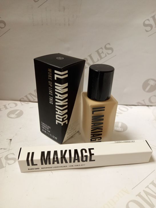 LOT OF 2 IL MAKIAGE PRODUCTS TO INCLUDE 040 WOKE UP LIKE THIS FOUNDATION & LIQUID EYELINER 