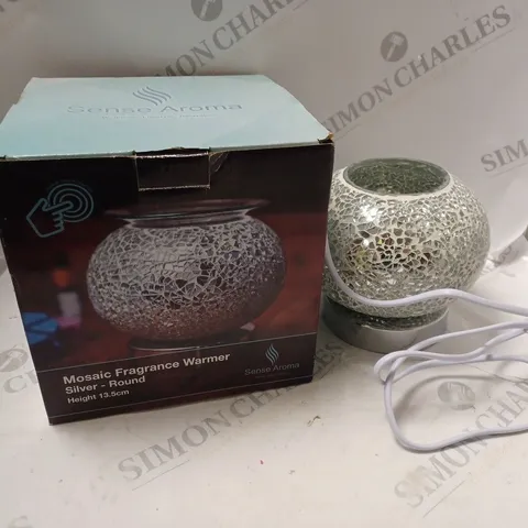 SENSE AROMA SILVER MOSAIC ROUND TOUCH ELECTRIC WAX MELT WARMER