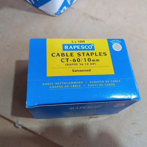 BOX OF 19 PACKS OF X5000 RAPSECO GALVANISED CABLE STAPLES CT-60/10MM