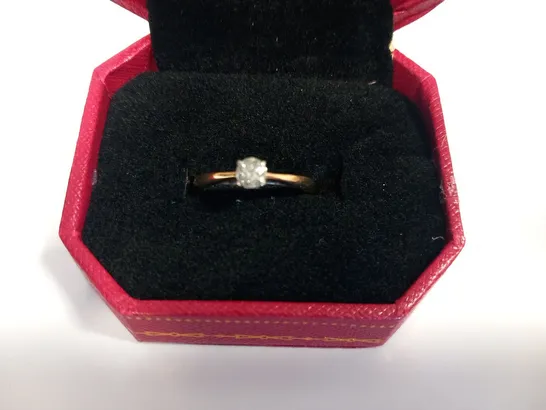 9CT GOLD DIAMOND SOLITAIRE RING