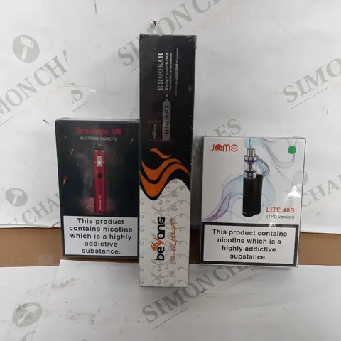 LOT OF APPROXIMATELY 19 E-CIGARETTES & ACCESSORIES TO INCLUDE JOMO SMARTVAPE A10, BEYANG H-LEGEND-5, JOMO LITE40S, ETC