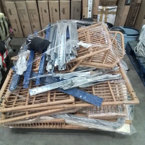 PALLET CONTAINING VARIOUS FURNITURE PARTS AND ACCESSORIES ETC.