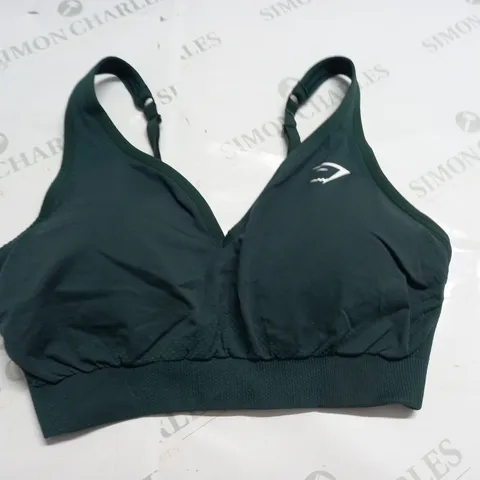 GYMSHARK GREEN SPORTS BRA - L