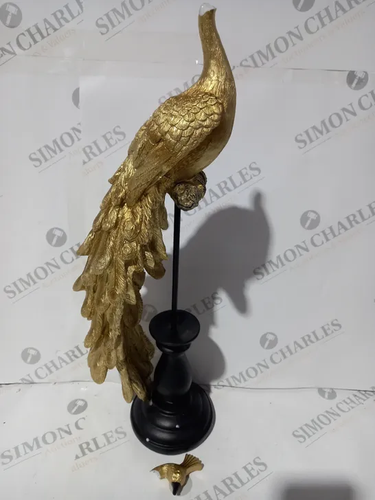 BOXED ALISON CORK GOLD PEACOCK DECOR