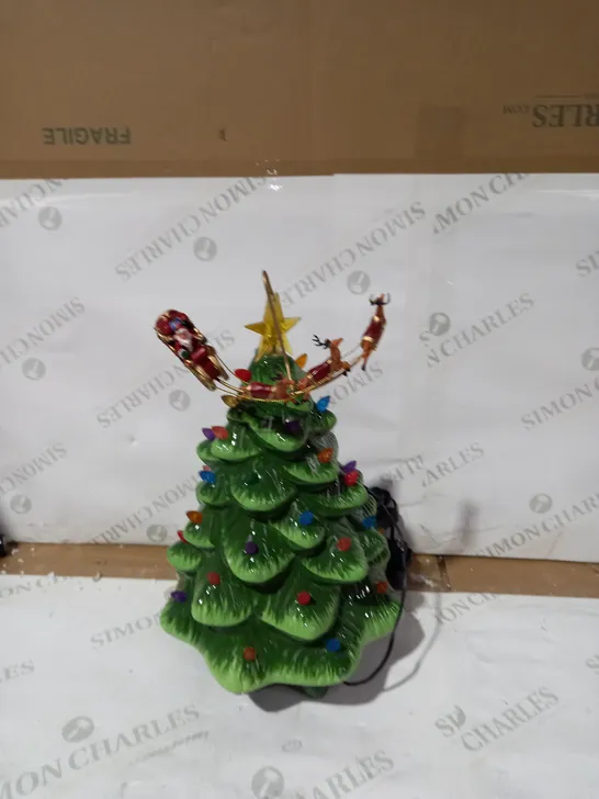 SANTA SLEIGH PRE-LIT CIRCLING CHARACTER NOSTALGIC TREE