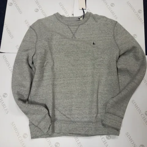 JACK WILLS LONG SLEEVE PHEASANT SWEATER IN LIGHT GREY - MDIUM