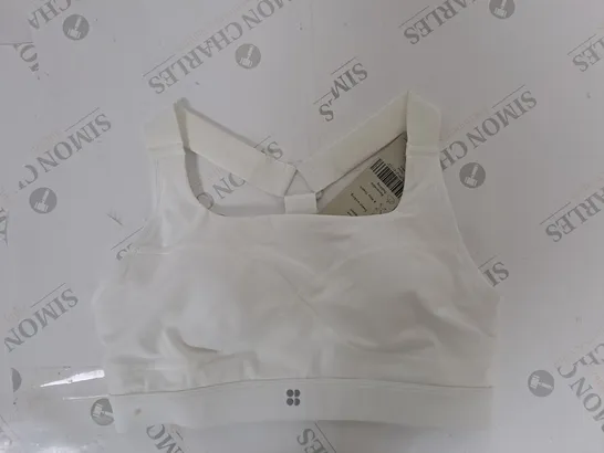 SWEATY BETTY POWER MEDIUM IMPACT SPORTS BRA IN WHITE SIZE M