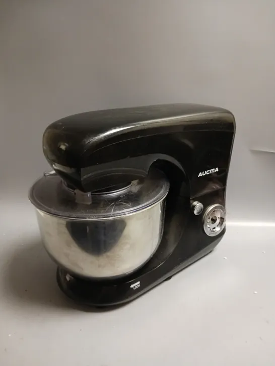 AUCMA STAND MIXER IN BLACK WITH WHIST, PADDLE AND DOUGH ATTACHMENTS