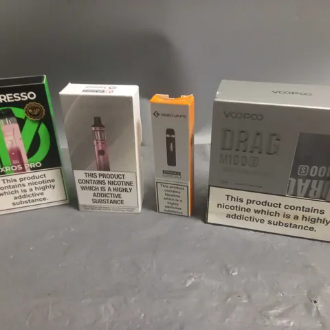 APPROXIMATELY 20 BOXED E-CIGARETTES TO INCLUDE GEEK VAPE, VAPORESSO, VOOPOO ETC