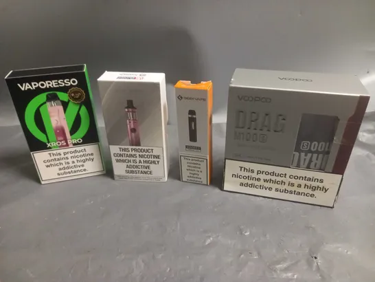 APPROXIMATELY 20 BOXED E-CIGARETTES TO INCLUDE GEEK VAPE, VAPORESSO, VOOPOO ETC