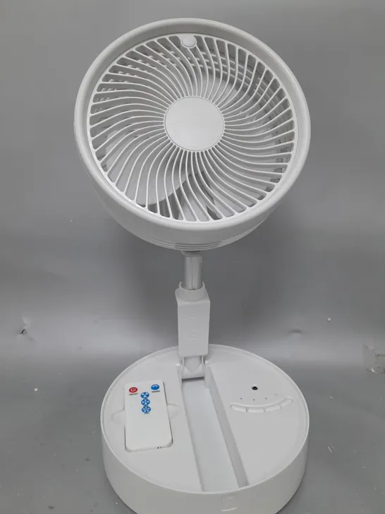 BOXED BELL & HOWELL OSCILLATING FOLDING RECHARGEABLE FAN, WHITE