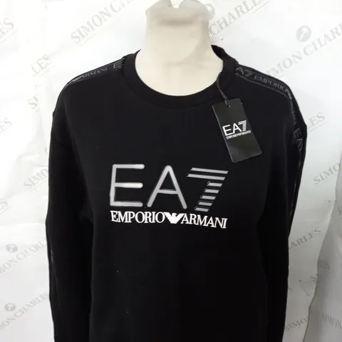 EMPORIO ARMANI LOGO SWEATSHIRT IN BLACK SIZE L