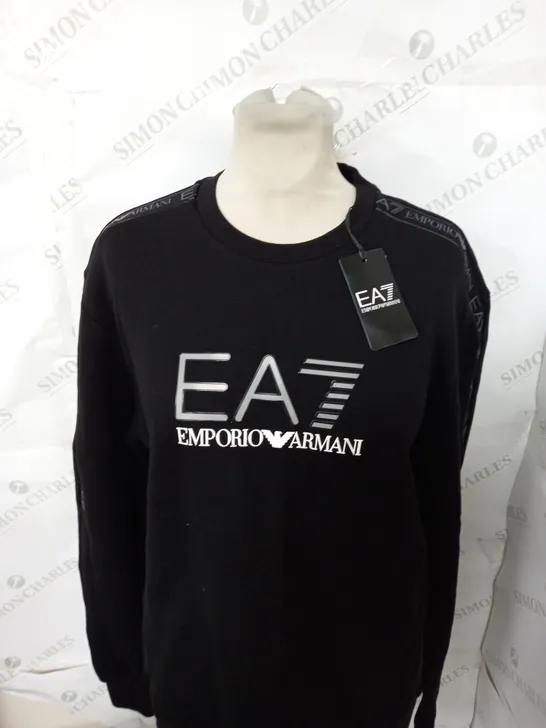 EMPORIO ARMANI LOGO SWEATSHIRT IN BLACK SIZE L