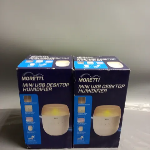 BOXED LOT OF 2 MORETTI MINI USB DESKTOP HUMIDIFIER