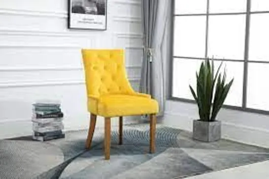 BOXED PAIR OF LAUREN DINING CHAIR OCHRE UPHOLSTERY 