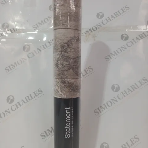 STATEMENT ROLL OF WALLPAPER IN BEIGE STAG WOOD PANEL DESIGN