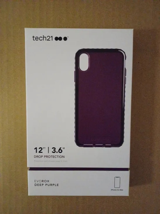 LOT OF APPROXIMATELY 66 BRAND NEW BOXED TECH 21 EVOROX CASE WITH 12FT DROP PROTECTION FOR IPHONE XS MAX T21-6851 DEEP PURPLE