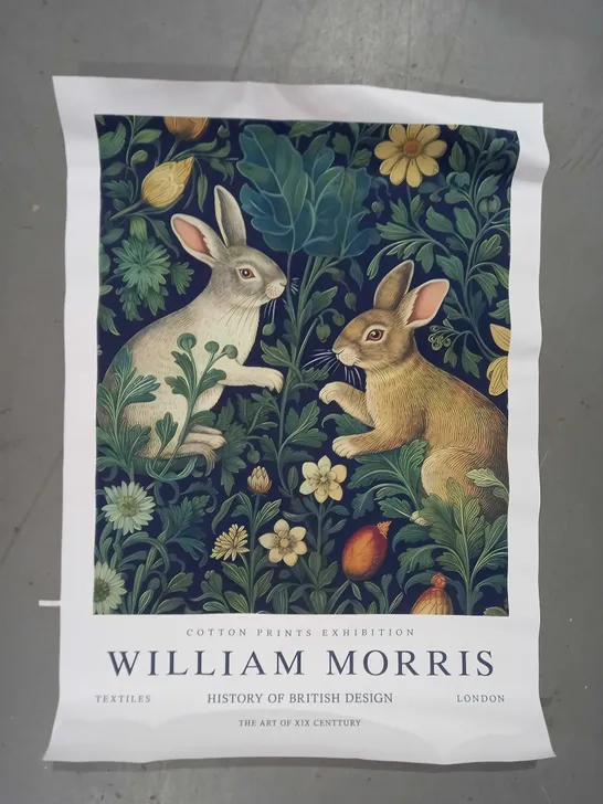 WILLIAM MORRIS RABBITS ART PRINT