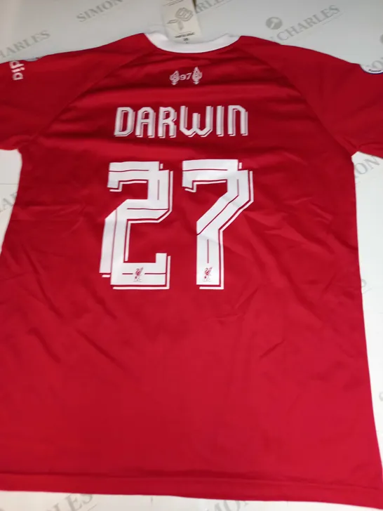 LIVERPOOL FC HOME SHIRT WITH DARWIN 27 ON THE BACK SIZE UNSPECIFIED