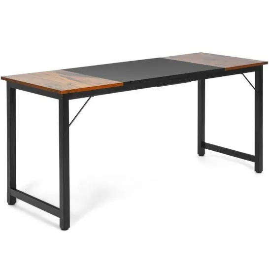 BOXED COSTWAY 63 INCH MODERN SPLICE COMPUTER DESK WITH HEAVY DUTY STEEL FRAME 