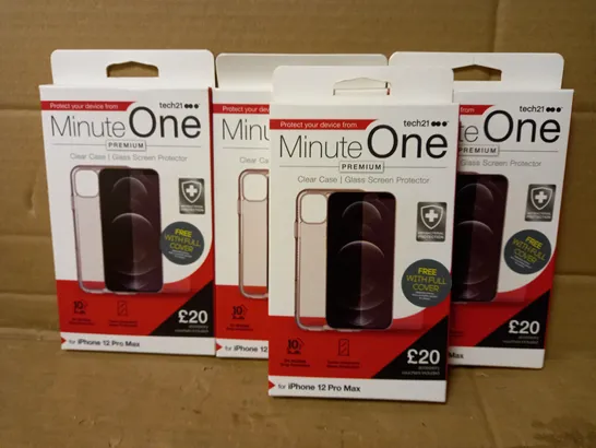 LOT OF 4 MINUTE ONE CLEAR CASES FOR IPHONE 12 PRO MAX