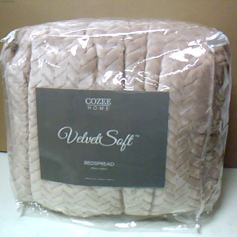 COZEE HOME VELVETSOFT BRAIDED TEXTURE FILLED BEDSPREAD DOUBLE