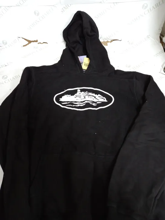 CORTIEZ BLACK LOGO HOODIE - LARGE