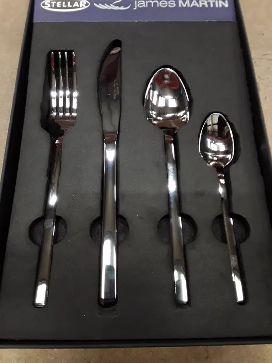 BOXED STELLAR JAMES MARTIN 24 PIECE STAINLESS STEEL CUTLERY SET