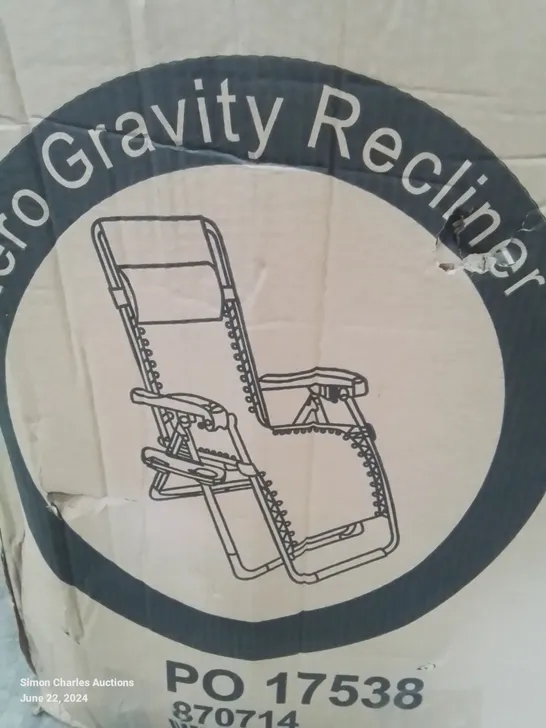 BOXED ZERO GRAVITY RECLINER CHAIR/LOUNGER