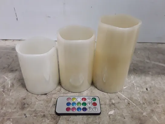 BOXED LUXFORM SET OF 3 COLOUR CHANGE FLAMELESS CANDLES