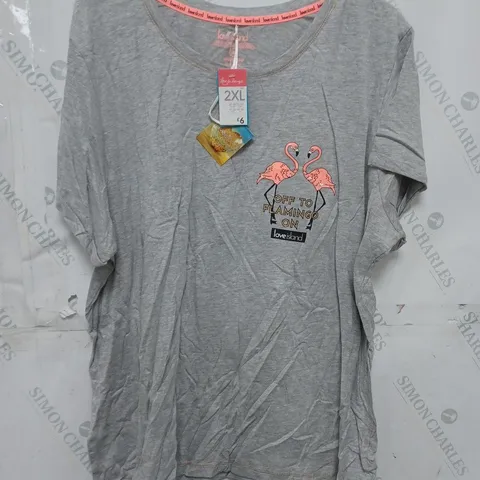 APPROXIMATELY 100 ASSORTED LOVE ISLAND WOMENS T-SHIRTS IN GREY IN VARIOUS SIZES