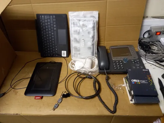 LOT OF ASSORTED OFFICEWARE TO INCLUDE LAPTOP CHARGERS, MICROSOFT OFFICE, PC MICE ETC